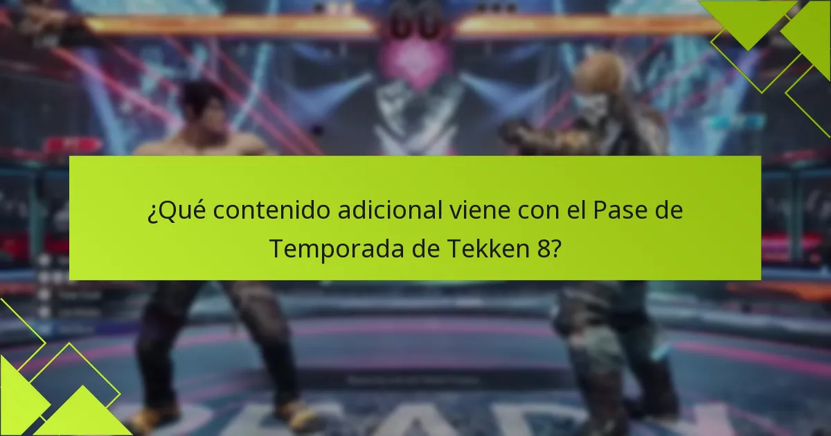 ¿Qué artículos exclusivos están disponibles a través del Pase de Temporada de Tekken 8?